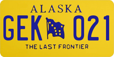 AK license plate GEK021