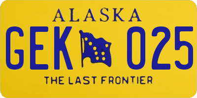 AK license plate GEK025