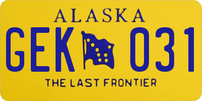 AK license plate GEK031