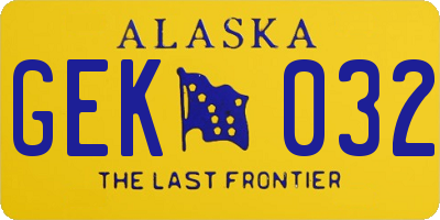 AK license plate GEK032