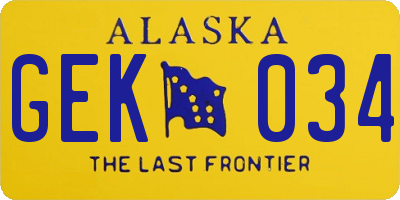 AK license plate GEK034