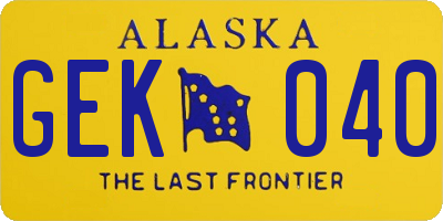 AK license plate GEK040
