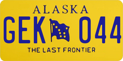 AK license plate GEK044