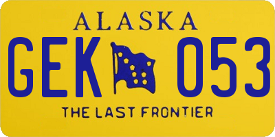 AK license plate GEK053