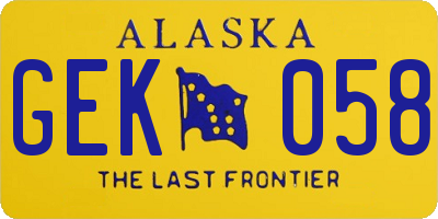 AK license plate GEK058