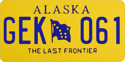 AK license plate GEK061