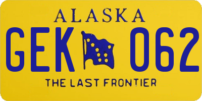 AK license plate GEK062