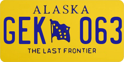 AK license plate GEK063