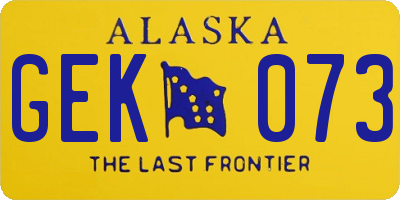 AK license plate GEK073