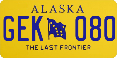 AK license plate GEK080