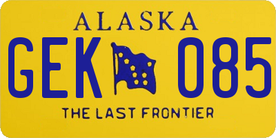 AK license plate GEK085