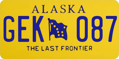 AK license plate GEK087