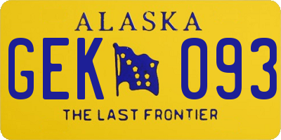 AK license plate GEK093