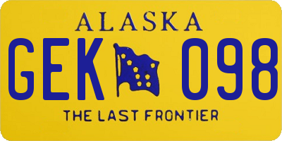 AK license plate GEK098