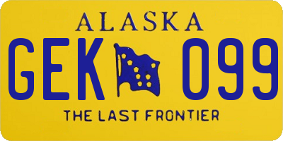 AK license plate GEK099