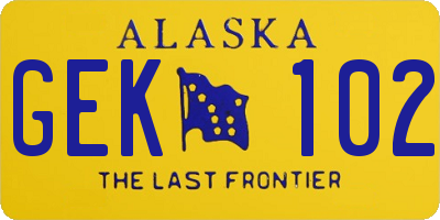 AK license plate GEK102