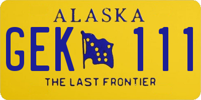 AK license plate GEK111