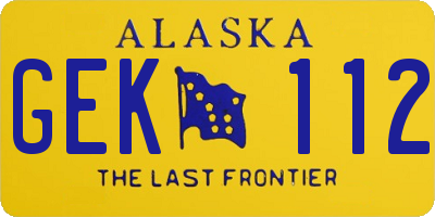 AK license plate GEK112
