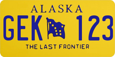 AK license plate GEK123