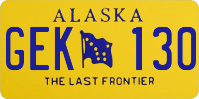 AK license plate GEK130