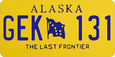 AK license plate GEK131