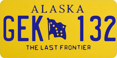 AK license plate GEK132