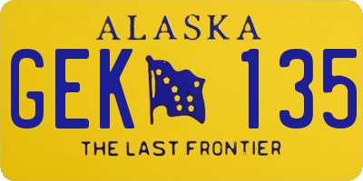 AK license plate GEK135
