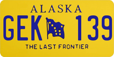 AK license plate GEK139
