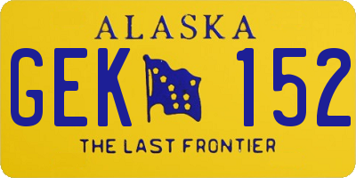 AK license plate GEK152