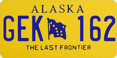 AK license plate GEK162