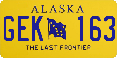 AK license plate GEK163