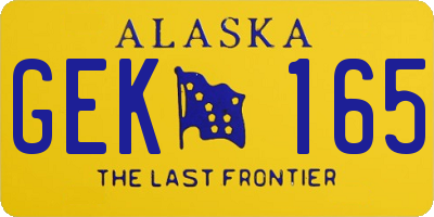 AK license plate GEK165