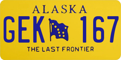 AK license plate GEK167