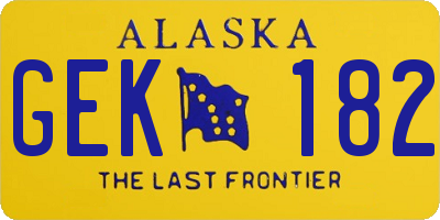 AK license plate GEK182