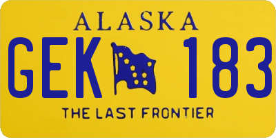 AK license plate GEK183
