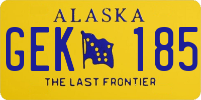 AK license plate GEK185