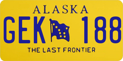 AK license plate GEK188