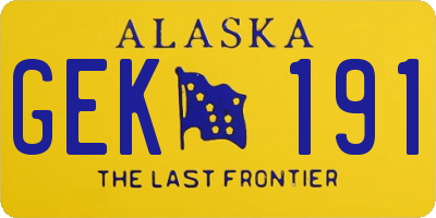 AK license plate GEK191
