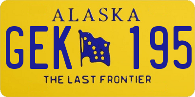 AK license plate GEK195