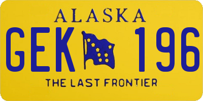 AK license plate GEK196