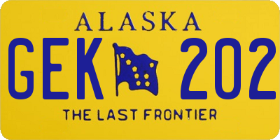AK license plate GEK202