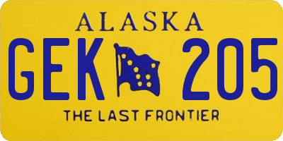AK license plate GEK205