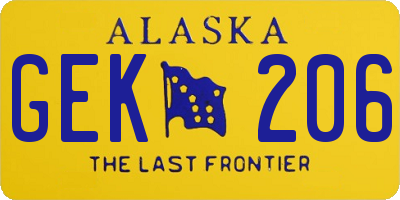 AK license plate GEK206