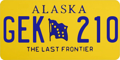 AK license plate GEK210