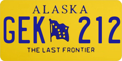 AK license plate GEK212