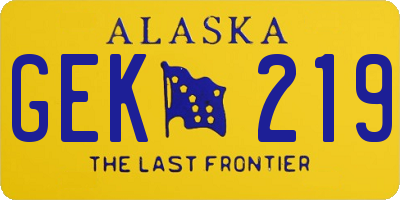 AK license plate GEK219
