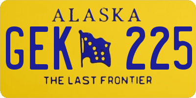 AK license plate GEK225