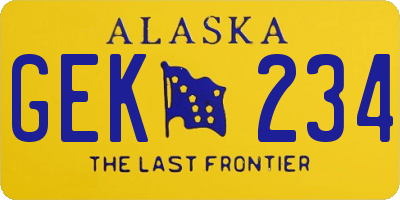 AK license plate GEK234