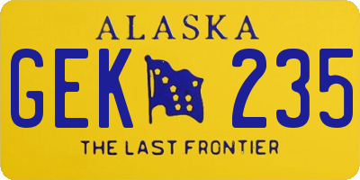 AK license plate GEK235