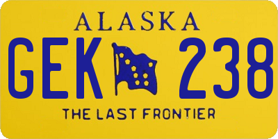 AK license plate GEK238